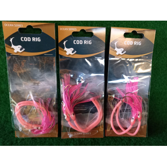Kabeljauw onderlijn (Cod Rig) met Pink Octopus..#5/0